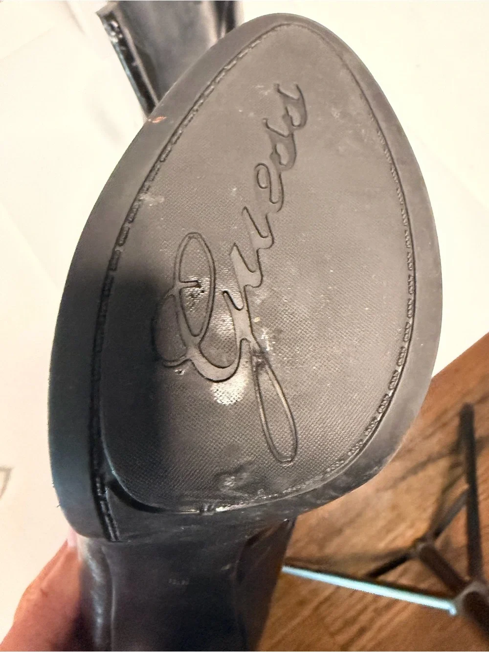 Guess Black Leather Platform Pumps